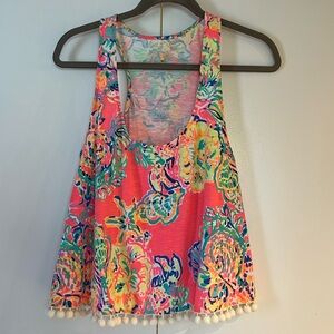 Lilly Pulitzer cute top w/Pom Pom detailing.